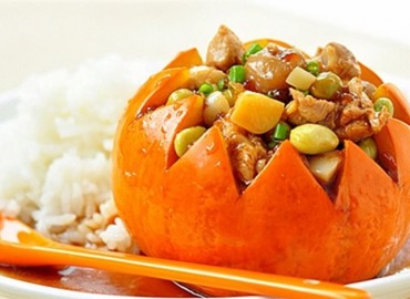 Gà hấp bí đỏ - món khai vị dơn giản