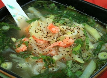 Tôm khô nấu canh bầu, mướp